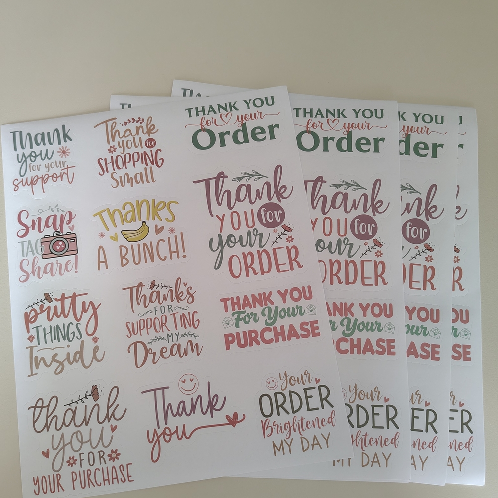 60 Thank You Sticker Set - Multicolor